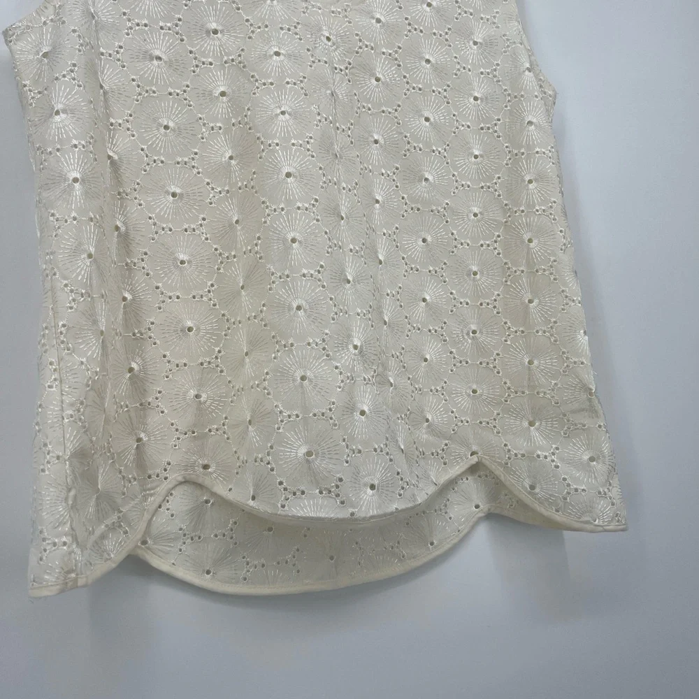 Tulle | Anthropologie | XL Ivory Eyelet Top | Peter Pan Collar | Vintage Look - Picture 5 of 12